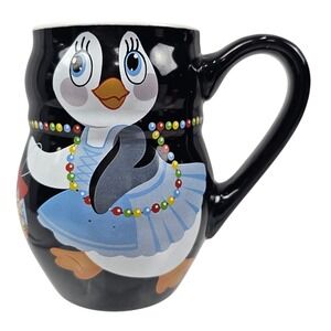 Christkindlmarket 2022 Penguin Ballerina Souvenir Mug Black Ceramic .2L Glühwein